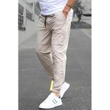 Madmext Basic Erkek Eşofman Altı, Bej, L Beden, Dar Paça, Jogger