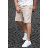 Madmext Bej Basic Keten Erkek Şort 6506