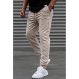 Madmext Bej Basic Paçası Lastikli Erkek Eşofman 5494,Bej S