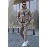 Madmext Bej Baskılı Regular Fit Erkek Eşofman Takımı