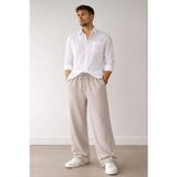 Madmext Bej Beli Ayarlanabilir Rahat Kesim Erkek Pantolon E6564