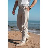Madmext Bej Beli Lastikli Relaxed Fit Jakarlı Erkek Pantolon E6593