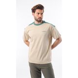 Madmext Bej Bisiklet Yaka Baskılı Erkek Tişört E7114 - 2XL