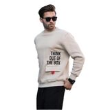 Madmext Bej Bisiklet Yaka Şardonlu Cep Detaylı Baskılı Erkek Sweatshirt 7061,Bej S