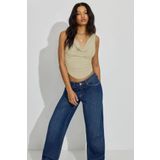 Madmext Bej Degaje Yaka Kadın Body MG2282