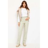 Madmext Bej Deri Basic Kadın Pantolon Mg1316,Bej S