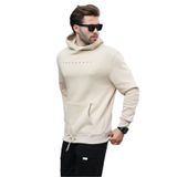 Madmext Bej Kapüşonlu Baskılı Erkek Sweatshirt 7077,Bej M