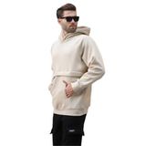 Madmext Bej Kapüşonlu Cep Detaylı Erkek Sweatshirt 7092,Bej 2XL