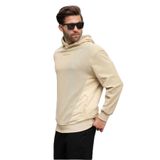 Madmext Bej Kapüşonlu Cep Detaylı Nakışlı Erkek Sweatshirt 7050,Bej M
