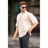 Madmext Bej Kısa Kollu Erkek Gömlek 6736,Bej L