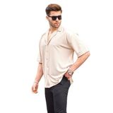 Madmext Bej Kısa Kollu Erkek Gömlek 6736,Bej S