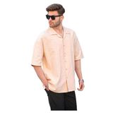Madmext Bej Kısa Kollu Oversize Erkek Gömlek 6737,Bej M