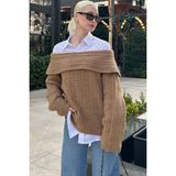 Madmext Bej Madonna Yaka Kadın Kazak MG2274