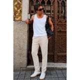 Madmext Bej Müslin Kumaş Erkek Basic Pantolon 6507 - -- - XL