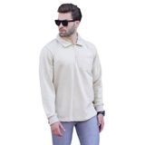Madmext Bej Polo Yaka Fermuarlı Uzun Kollu Erkek Sweatshirt 7057,Ekru M