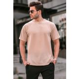 Madmext Bej Regular Fit Basic Erkek Tişört 6099