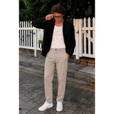 Madmext Bej Regular Fit Düz Kesim Yan Cepli Erkek Pantolon 6540 - 2XL