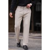 Madmext Bej Regular Fit Düz Kesim Yan Cepli Erkek Pantolon 6540 - XL