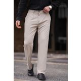 Madmext Bej Regular Fit Düz Kesim Yan Cepli Erkek Pantolon 6540