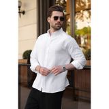 Madmext Beyaz Basic %100 Pamuklu Uzun Kollu Erkek Gömlek E6761