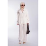 Madmext Beyaz Basic Kadın Gömlek Pantolon İkili Takım Mg2352