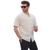 Madmext Beyaz Basic Kısa Kollu Erkek Gömlek 5598,Beyaz XL