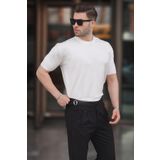 Madmext Beyaz Bisiklet Yaka Basic Erkek Tişört 6883