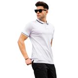 Madmext Beyaz Düz Polo Yaka Erkek Tişört,Beyaz L