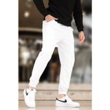 Madmext Beyaz Erkek Basic Cepli Paçası Lastikli Eşofman Altı 6547