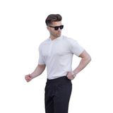 Madmext Beyaz Erkek Polo Yaka Düz Tişört 6878,Beyaz 2XL
