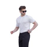 Madmext Beyaz Erkek Polo Yaka Düz Tişört 6878,Beyaz S
