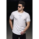 Madmext Beyaz Erkek T-Shirt Cotton Kısa Kol Slim Fit Yaz Sezonu Ürünü - XL