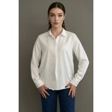 Madmext Beyaz Modern Kesim Kadın Gömlek MG2674