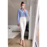 Madmext Beyaz Önü Biyeli Yüksek Bel Kadın Pantolon MG2425