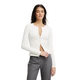 Madmext Beyaz Slim Fit Düğmeli Kadın Hırka Mg2580,Beyaz M