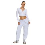 Madmext Beyaz Uzun Kollu Düğmeli Kaşkorse Crop Hırka Mg2193,Beyaz S
