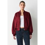 Madmext Bordo Astarlı Kadın Bomber Ceket MG2545