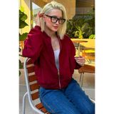 Madmext Bordo Astarlı Kadın Bomber Ceket Mg2545,Bordo S