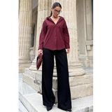 Madmext Bordo Basic Kadın Gömlek Mg2355,Bordo L