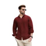 Madmext Bordo Basic%100 Pamuklu Uzun Kollu Erkek Gömlek E6761,Bordo L