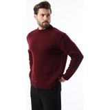 Madmext Bordo Bisiklet Yaka Overfit Erkek Triko Kazak E7402 - XL
