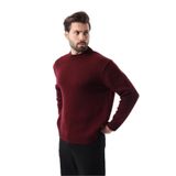 Madmext Bordo Bisiklet Yaka Overfit Erkek Triko Kazak E7402,Bordo XL
