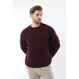 Madmext Bordo Bisiklet Yaka Triko Erkek Kazak E7410
