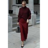 Madmext Bordo Boğazlı Kadın Triko Kazak Mg2535,Bordo M