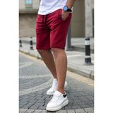 Madmext Bordo Erkek Regular Fit Şort 4842 %85 Pamuk %15 Polyester Desenli Rahat Kesim - 2XL