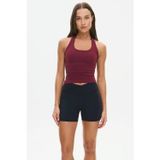 Madmext Bordo Halter Yaka Kadın Atlet MG2680
