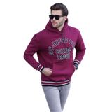 Madmext Bordo Kapüşonlu Cep Detaylı Baskılı Erkek Sweatshirt 7068,Bordo S
