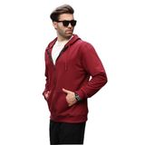 Madmext Bordo Kapüşonlu Fermuarlı Erkek Hırka 7070,Bordo XL