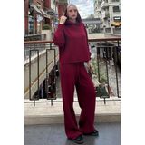 Madmext Bordo Kapüşonlu Triko Kadın Eşofman Takımı Mg2237,Bordo L