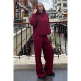 Madmext Bordo Kapüşonlu Triko Kadın Eşofman Takımı Mg2237,Bordo S